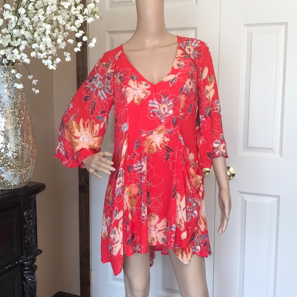 Free People Red Floral Dress - Picture 2 of 5